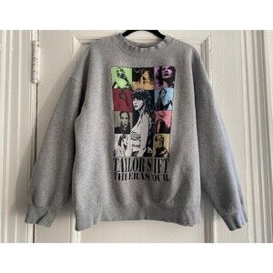 Taylor Swift The Eras Tour Sweatshirt Size L Gray Merch Graphic Trendy 90's